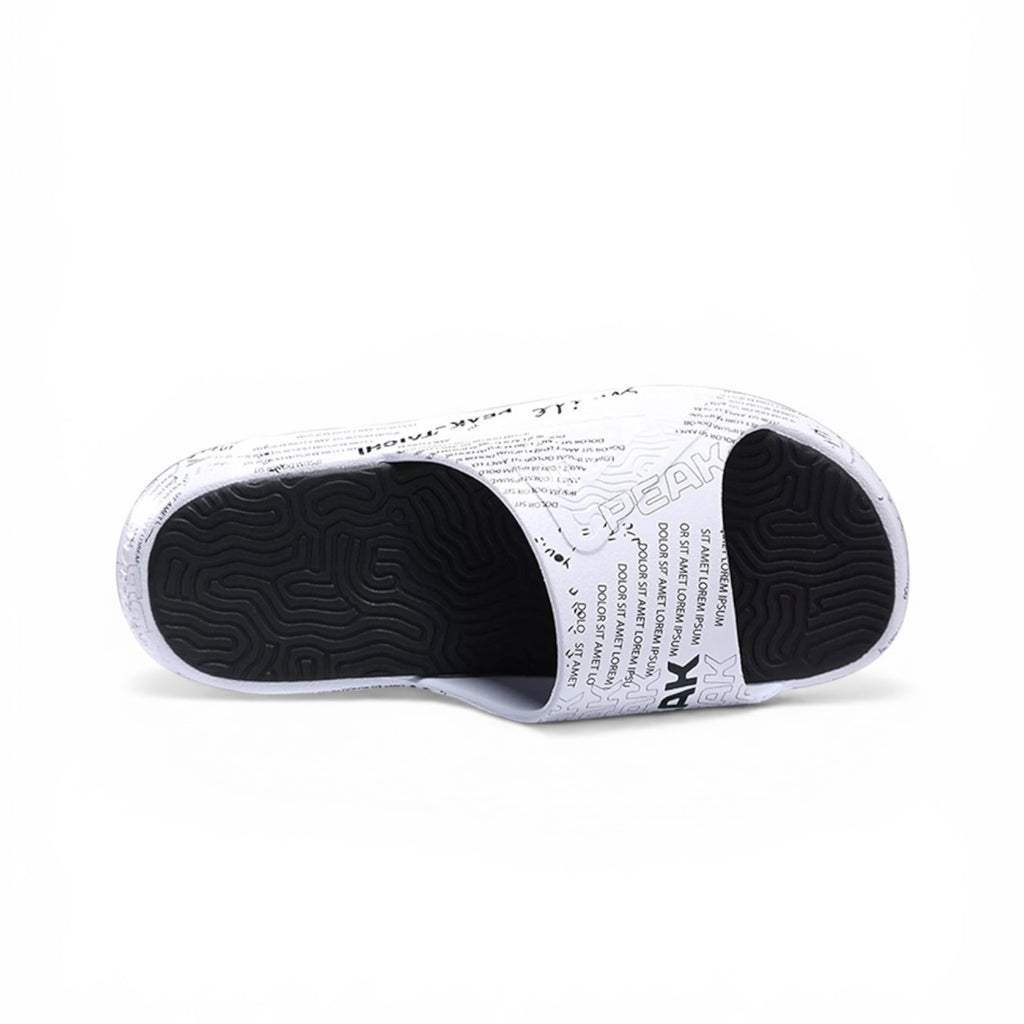 Peak Taichi "White/Black" 匹克 态极 拖鞋 黑白字母