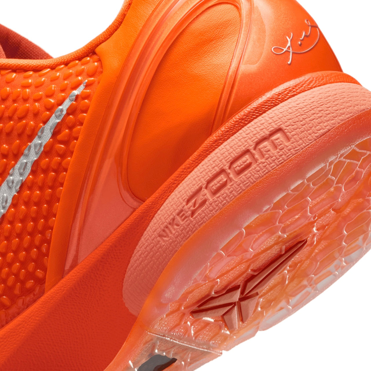 Sepatu Basket Nike Zoom Kobe 6 Protro "Total Orange" - Oranye Terang/Perak