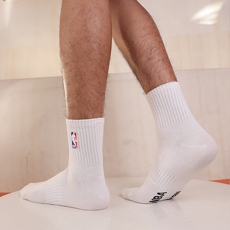NBA Sock 刺绣精梳棉毛巾底加厚运动篮球 中筒袜