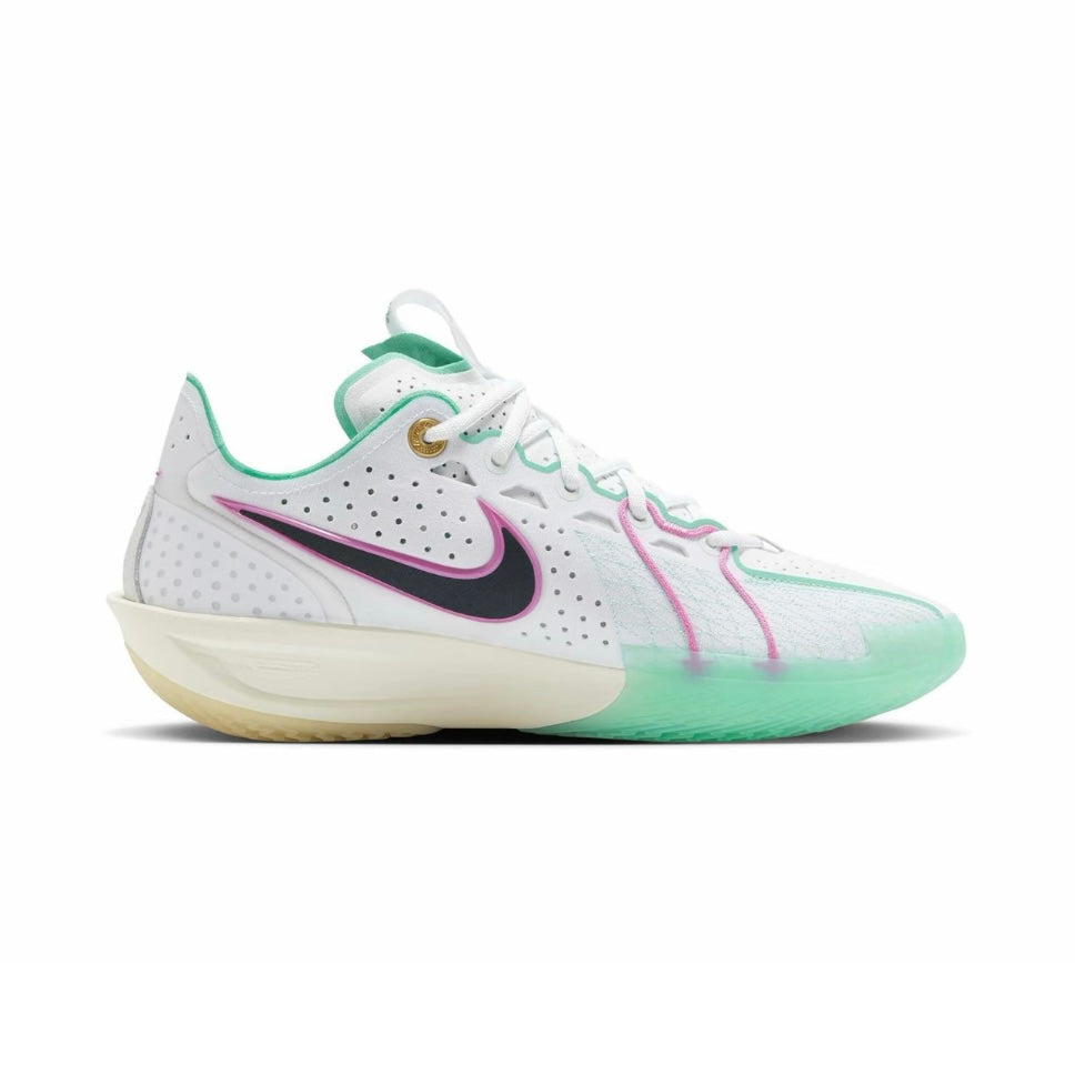 Sepatu Basket Nike Air Zoom GT Cut 3 "White Pink Teal" (Putih/Merah Muda/Hijau Teal)