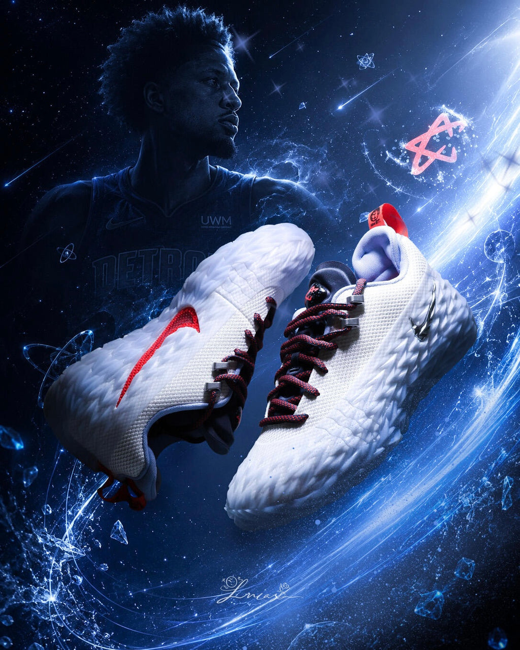 Nike S.T. Charge "Detroit Tough" 篮球鞋 白蓝