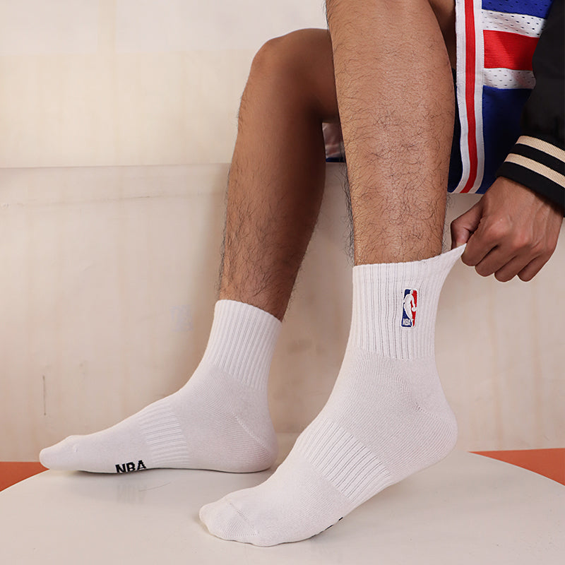 NBA Sock 刺绣精梳棉毛巾底加厚运动篮球 中筒袜