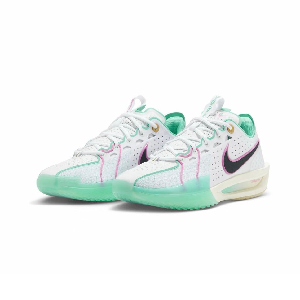 Sepatu Basket Nike Air Zoom GT Cut 3 "White Pink Teal" (Putih/Merah Muda/Hijau Teal)
