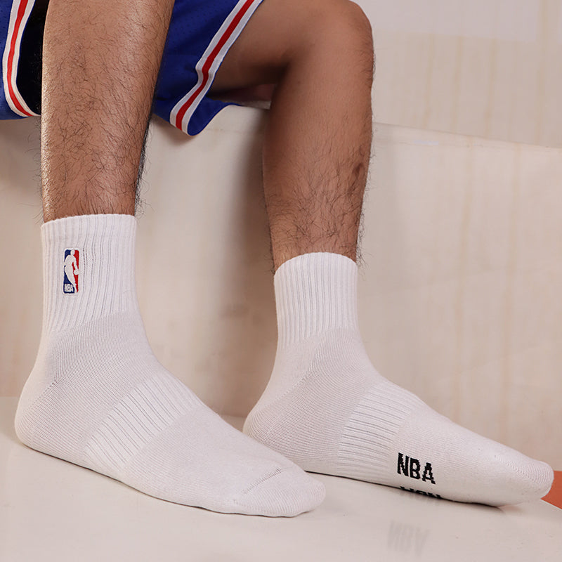 NBA Sock 刺绣精梳棉毛巾底加厚运动篮球 中筒袜