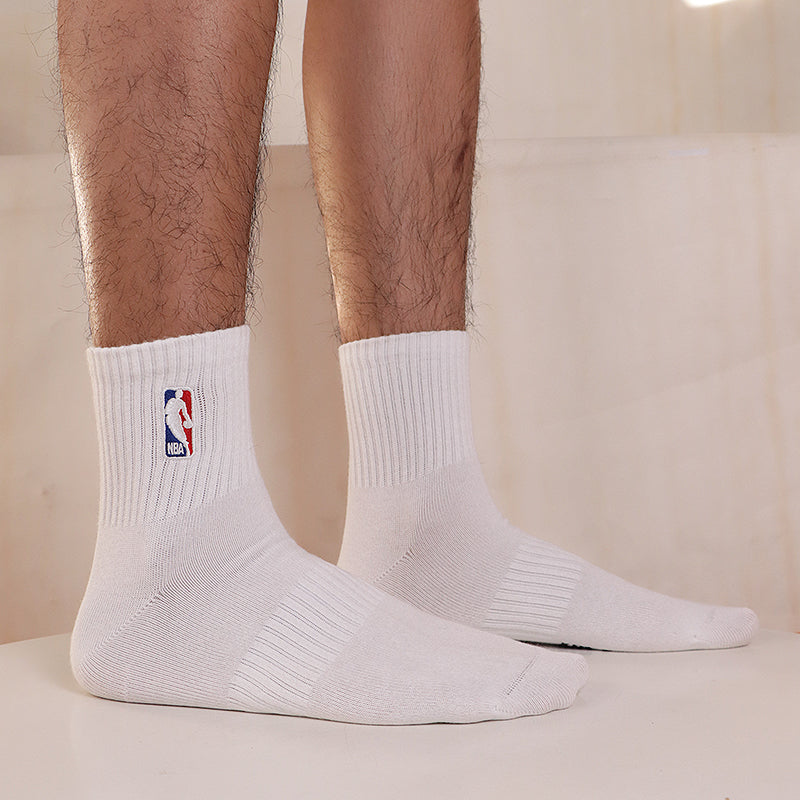NBA Sock 刺绣精梳棉毛巾底加厚运动篮球 中筒袜