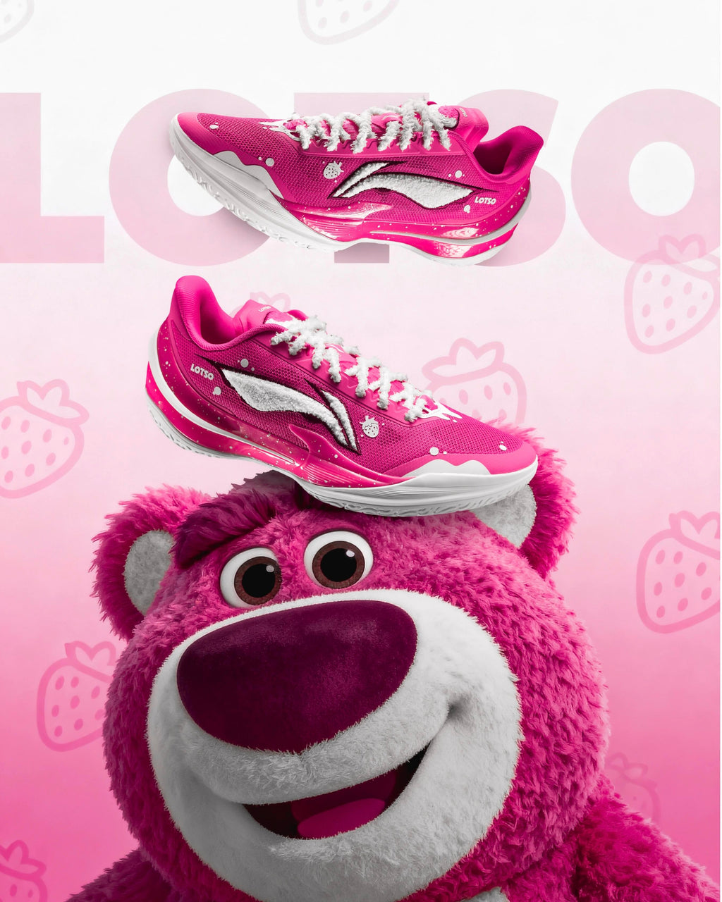 Li-Ning Liren 5 V2 x Disney "Lotso" 李宁 利刃5 V2 迪士尼联名 篮球鞋 草莓熊